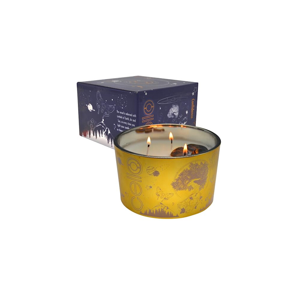 Celestial Large Scented Candles with Tigers Eye Gemstones. A Crystal Candle The Perfect Astrology Gift. The Ideal Scented Candles, Suitable Candles