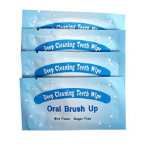 Finger Teeth Wipes, 50pcs Disposable Oral Cleansing Teeth Wipes Pads Dental Brush Ups Clean Pre/Post Whitening