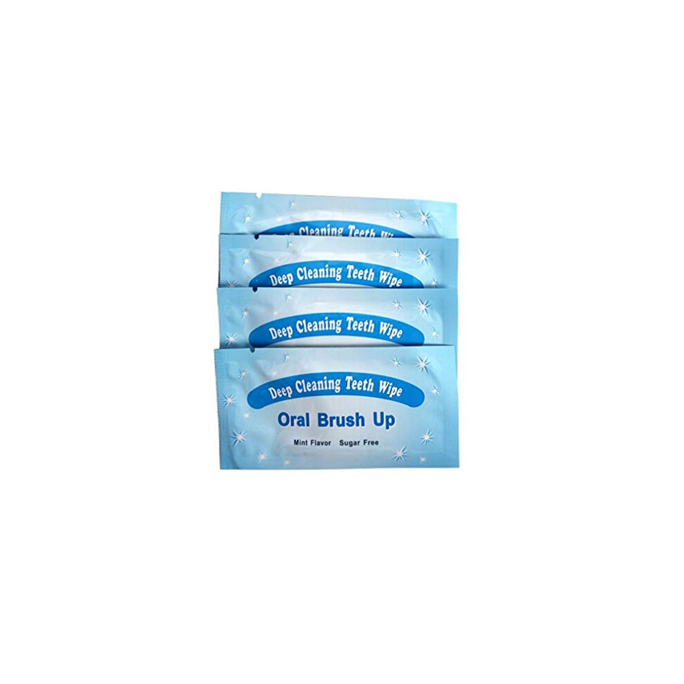 Minkissy Finger Teeth Wipes, 50Pcs Disposable Oral Cleansing Teeth Wipes Pads Dental Brush Ups Clean Pre/Post Whitening