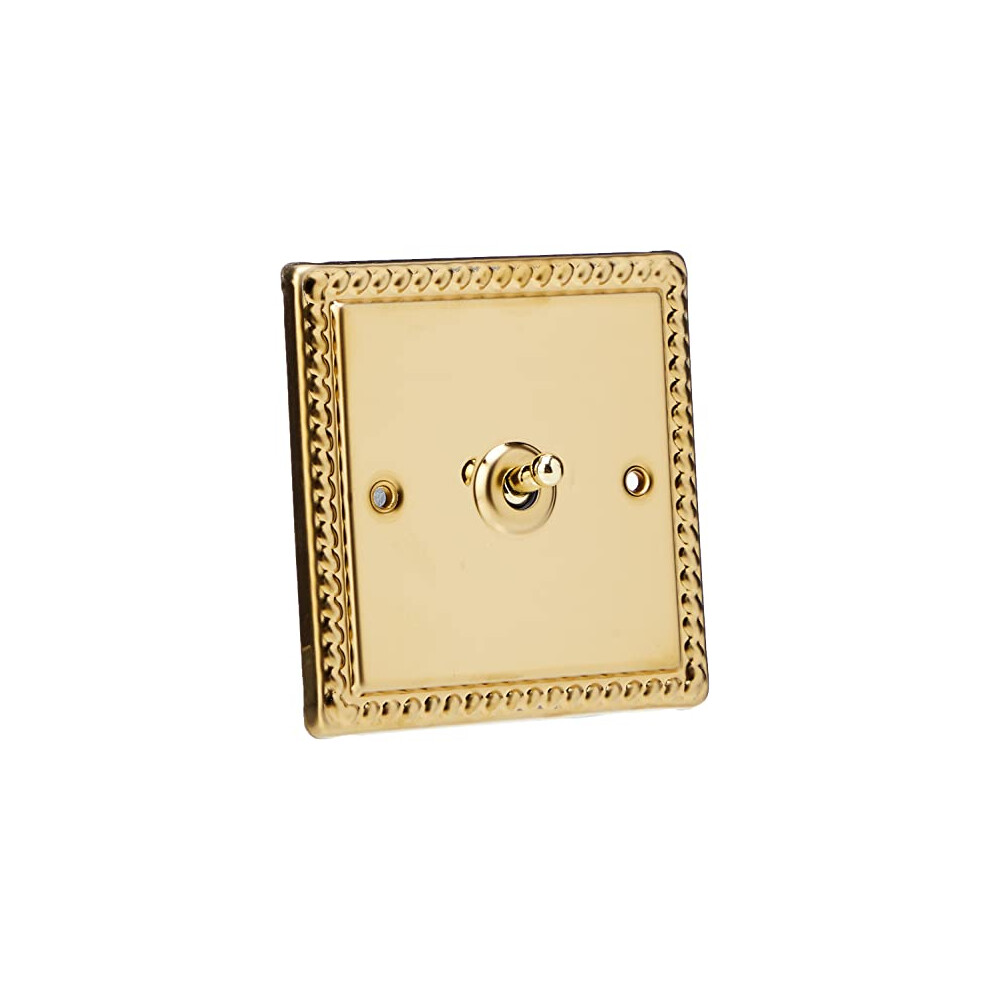 1G 1 Or 2W 10A Classic Toggle Switch Georgian Brass - Xgt1 5456859663296