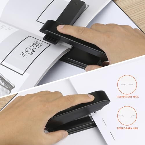 Swing-Arm Swivel Stapler, 12 Sheet Capacity, Specialized for Booklet Stapling, Black 1