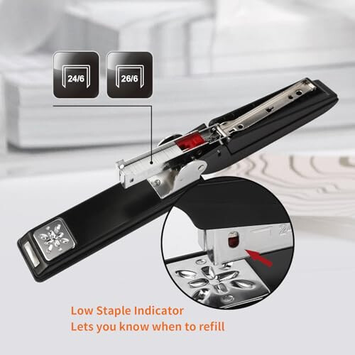Swing-Arm Swivel Stapler, 12 Sheet Capacity, Specialized for Booklet Stapling, Black 2