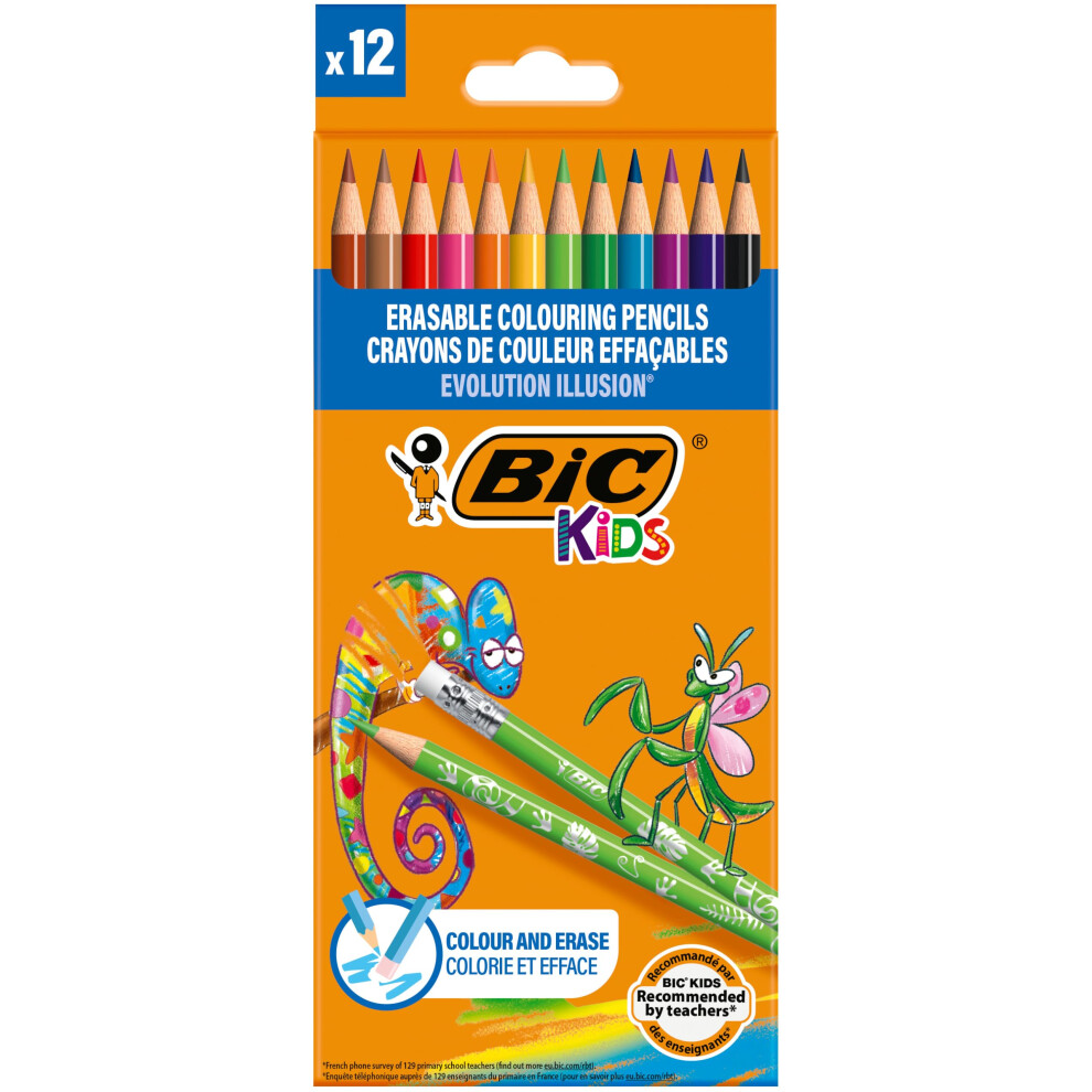 Kids Evolution Illusion Erasable Colored Pencils, Pack of 12