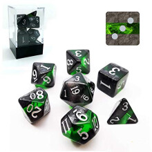 Bescon Mineral Rocks GEM VINES Polyhedral D&D Dice Set of 7, RPG Role Playing Game Dice 7pcs Set of EMERALD