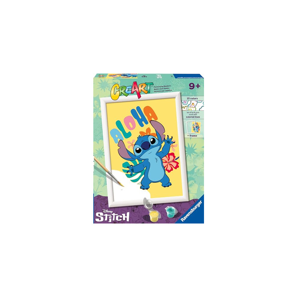 CreArt Disney Stitch Paint by Numbers for Children Age 9 Years Up - Painting Arts and Crafts Kits for Kids