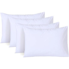 White Pillow Cases 4 Pack - Egyptian Cotton 200 Thread Count - Envelope Enclosure Pillowcases - Wrinkle Free Hotel Quality Pillows Cover
