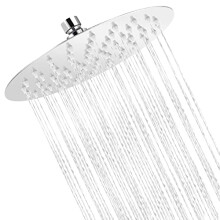 8 Inch Rainfall Shower Head, 360 Adjustment Angle Stainless Steel Fixed Shower Head, Ultra-Thin Mirror-Like Look, 91 Spray Nozzle Replacement Shower