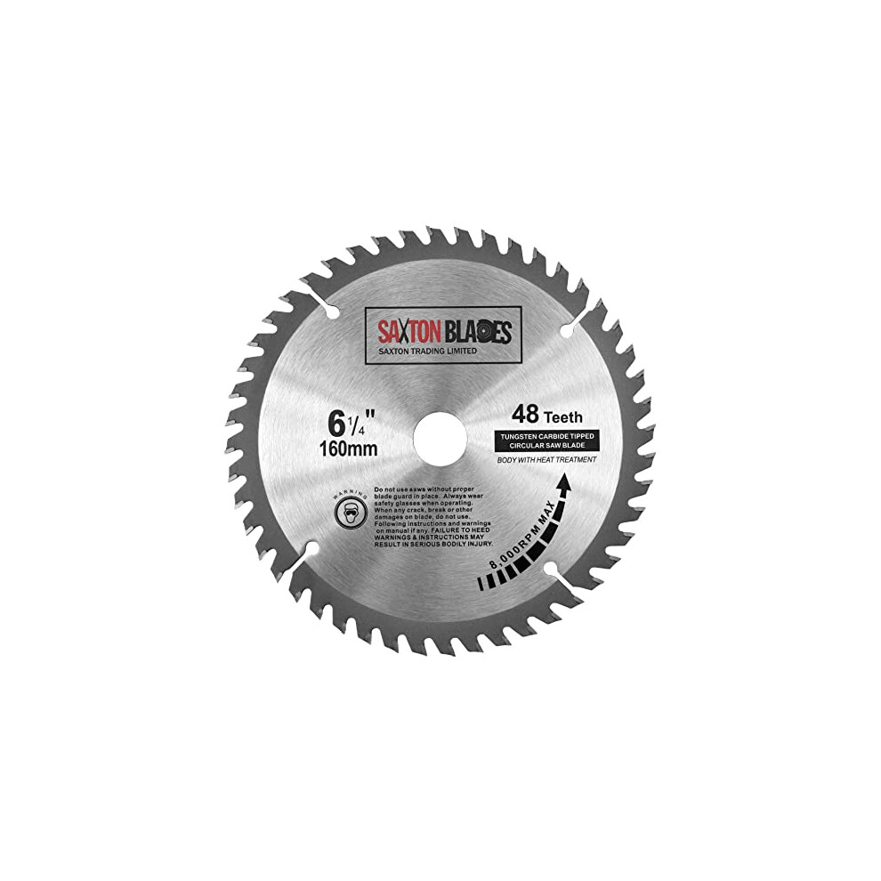 TCT Circular Wood Saw Blade 160mm x 20mm x 48T for Festool TS55 Bosch Makita etc Fits 165mm Saws