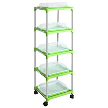 5 Layers Seed Sprouter Tray with Stainless Steel Shelf Soil-Free Sprouting Grower Kit Healthy Wheatgrass Seeds Grower and Storage Trays for Garden