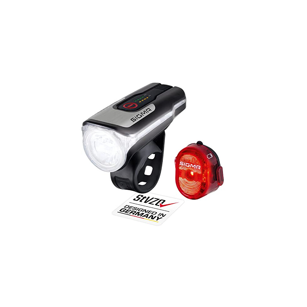 - LED bicycle light set Aura 80 and Nugget II | StVZO approved, battery-operated front light and rear light