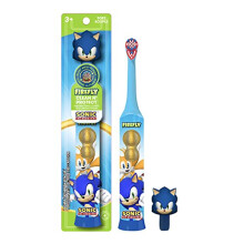 Clean N' Protect, Sonic The Hedgehog Toothbrush with 3D hygienic Cover, Premium Soft Bristles, Anti-Slip Grip Handle, Battery Included, Ages 3+, 1
