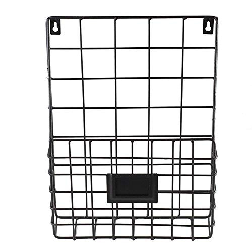 Metal Door organizer Black single layer - Letter Rack - Mail Catcher Mininalistic