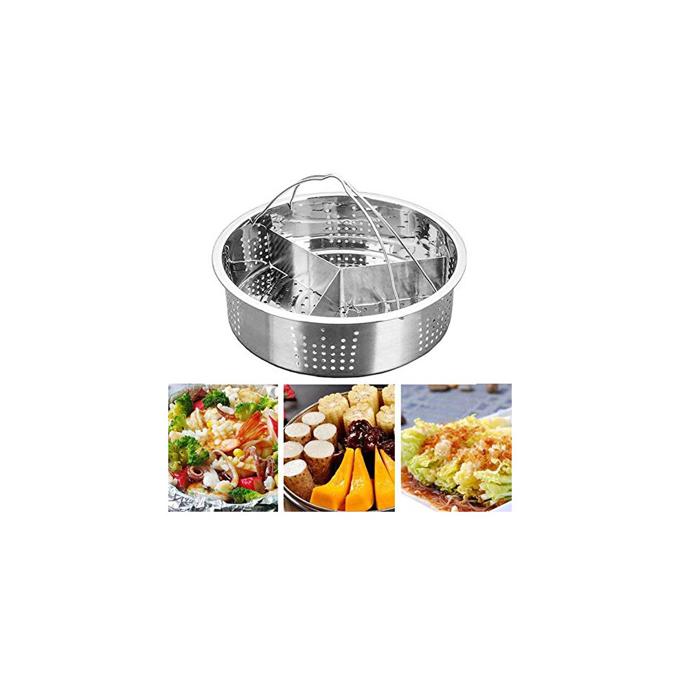 Steamer Rack Set, Stainless Steel Trio Separator Set,Pressure Cooker Accessories Steam Basket with Eggs Steamer Rack, Divider,Stainless Steel Steam