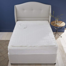 Electric Blanket SINGLE Heated Under Bed Comfort Detachable Controller 3 Heat Settings, Polyester, White Super Cosy Washable Fleece 140x70cm