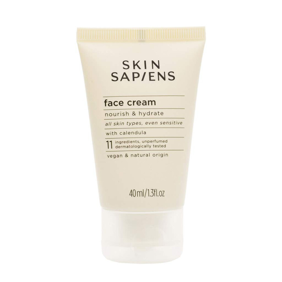 Skin Sapiens Cream Nourish & Hydrate Face With Calendula, 99% Natural Ecocert Cosmos, Unperfumed Facial Moisturiser For Men And Women, Cruelty Free And Vegan