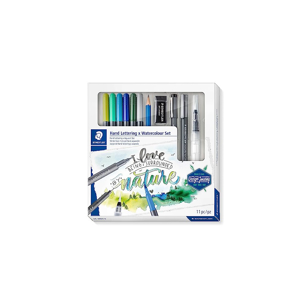 61 3001-2 Design Journey Hand Lettering and Watercolour Set - Mixed Set (Pack of 11 Pieces)