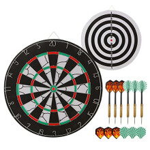 Dart Board Steel Dartboard set, 18 Inch Double Sided Dart Board, Includes 6 Steel Tip Darts Professional Dartboard