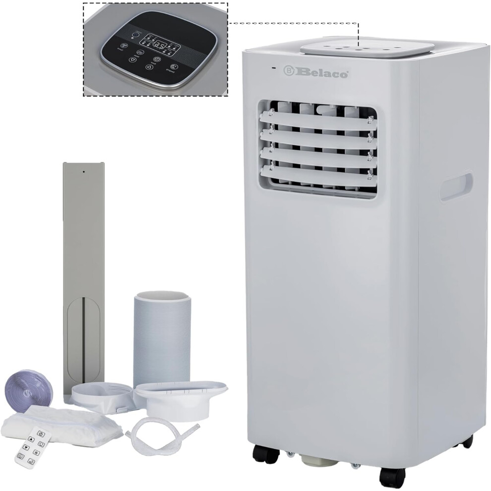 Belaco Air Conditioning Unit, Portable, 9000BTU 4-in1, Timer,  Dual window kit