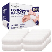 Conforming Bandage, Gauze Bandage Roll 10cm x 4m - Box of 24