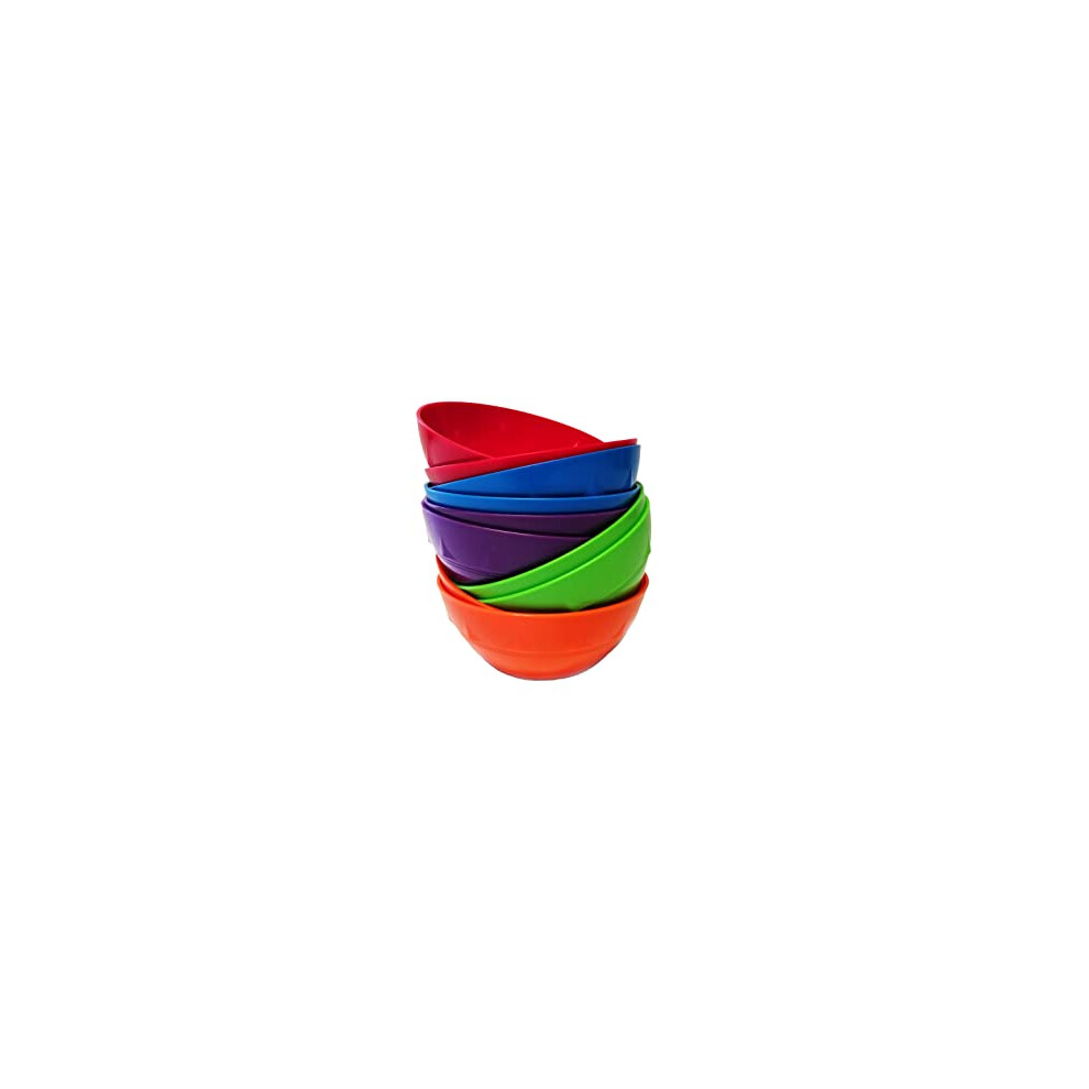 Harfield Tableware Rainbow Pack Of 10 Small Snack Dessert Bowls Reusable Bpa Free Plastic Children's Shatterproof Tableware, Multicolour