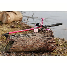 Matt Hayes Adventure (1.8m/6ft) KIDS PIGGSY Fish4Fun Pink Telescopic Rod/Matching Reel/Line Spinning Lure And Training Weight/Guide Book Fishing Combo
