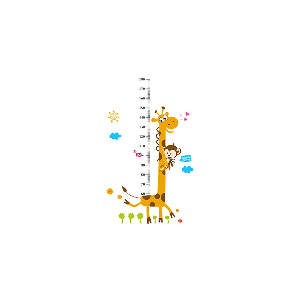 Atyhao Wall Sticker, 4Pcs Giraffe Children Height Measure Removable Wall Sticker For Children's Room Kindergarten