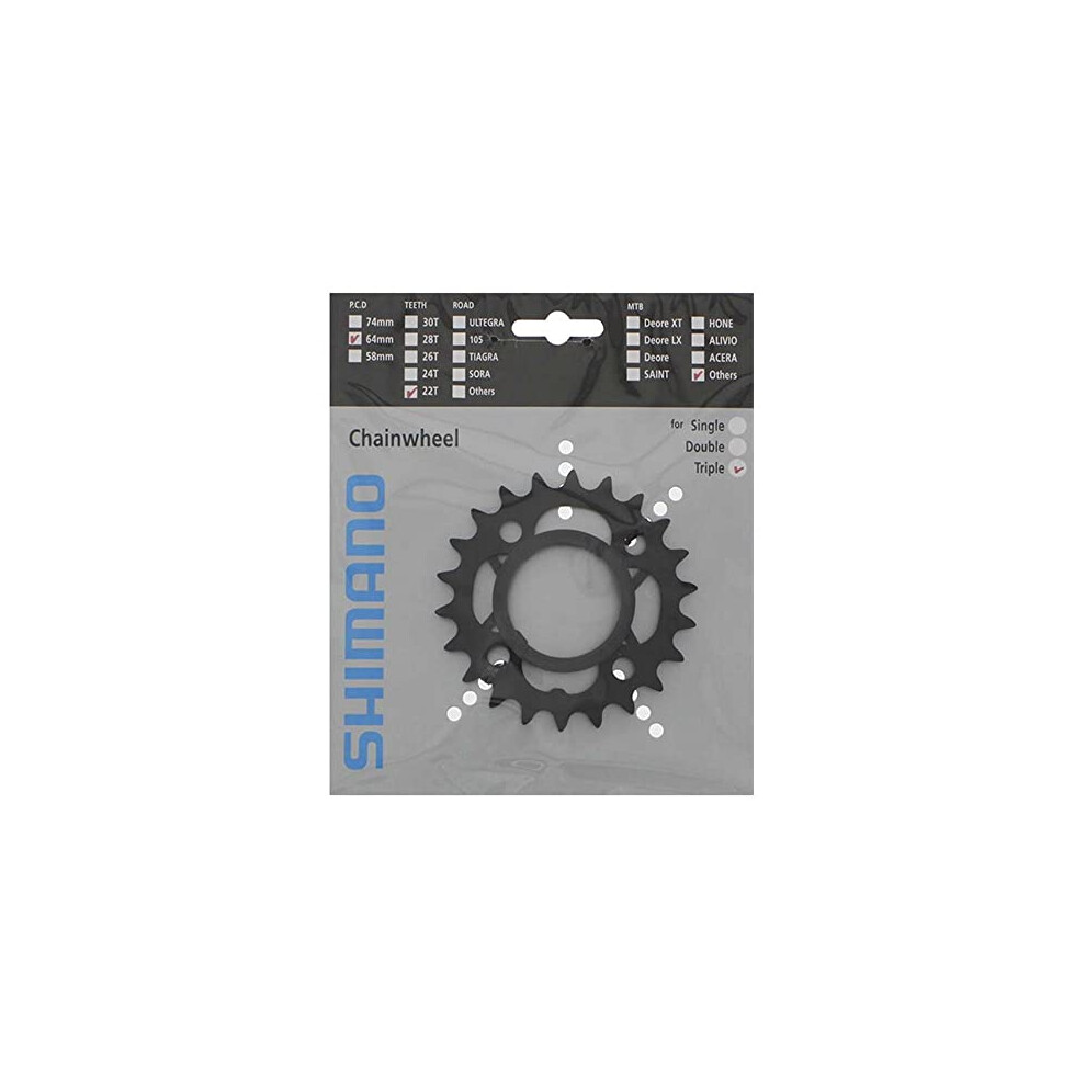 FC-M391 chainring, 22T, black with chain protector