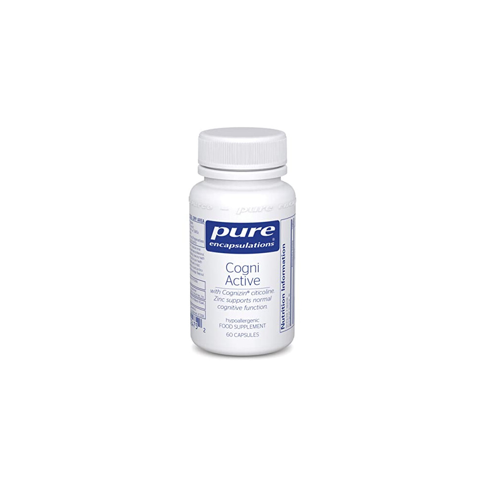 Pure Encapsulations - Cogni Active - With Cognizin Citicoline, Zinc, Folate, Vitamin B6 And B12, Lutein & Zeaxanthin - 60 Capsules
