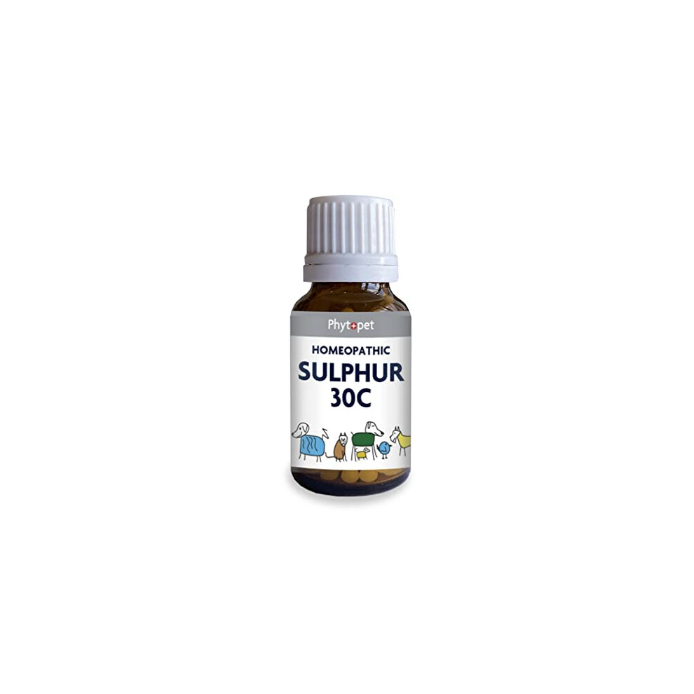 Homeopathic Sulphur 30c | Homeopathic Remedy | For Dogs, Cats, Horses, Small mammals, Pets | 10g |