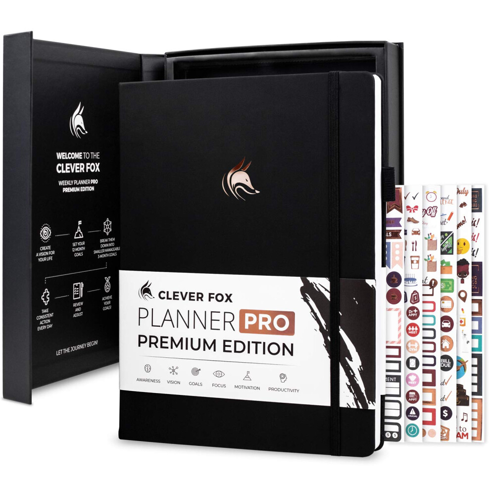 Clever Fox Planner Pro Premium     Agenda hebdomadaire et mensuel luxueux avec organiseur budg   taire pour la productivit    et les objectifs, format
