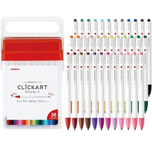 Zebra WYSS22-36C-N Clickart Water-Based Markers 36 Colors Case Included