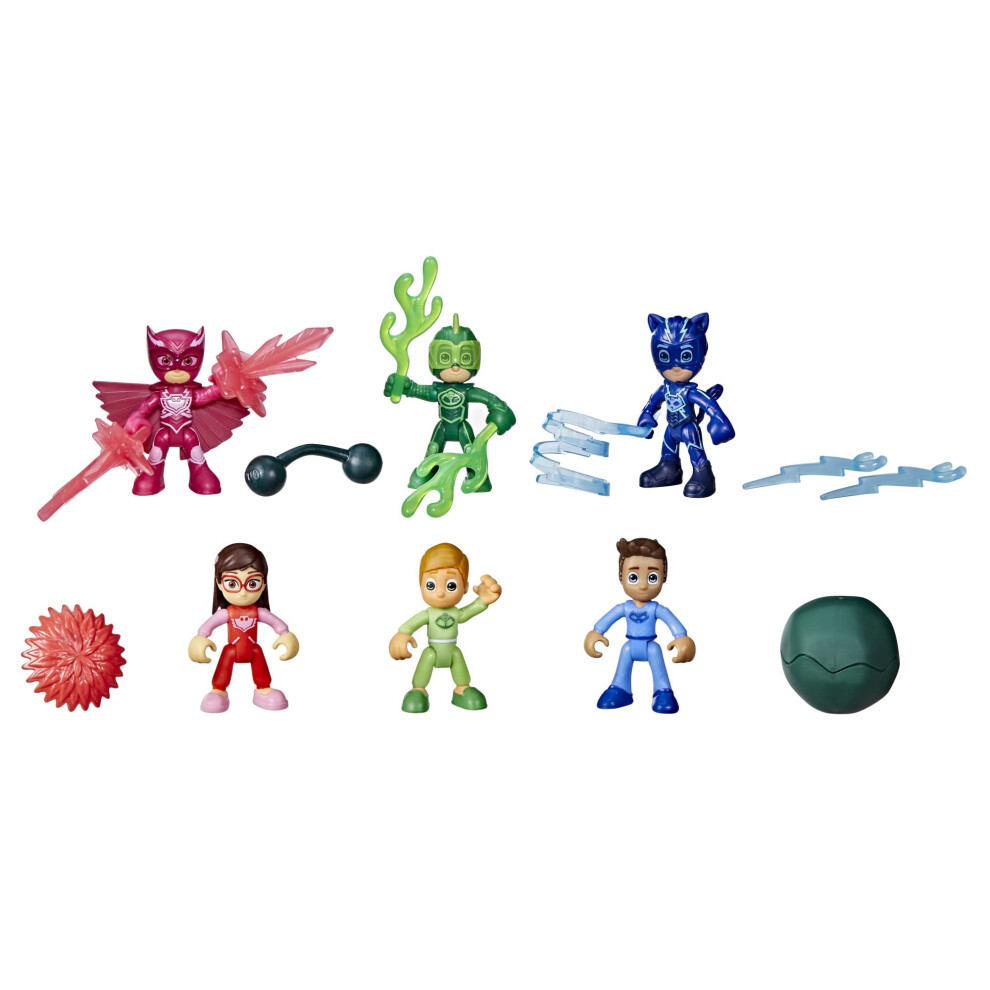 Nighttime Heroes Figure Set Preschool Toy, 6 Action Figures and 11 Accessories for Kids Ages 3 and Up