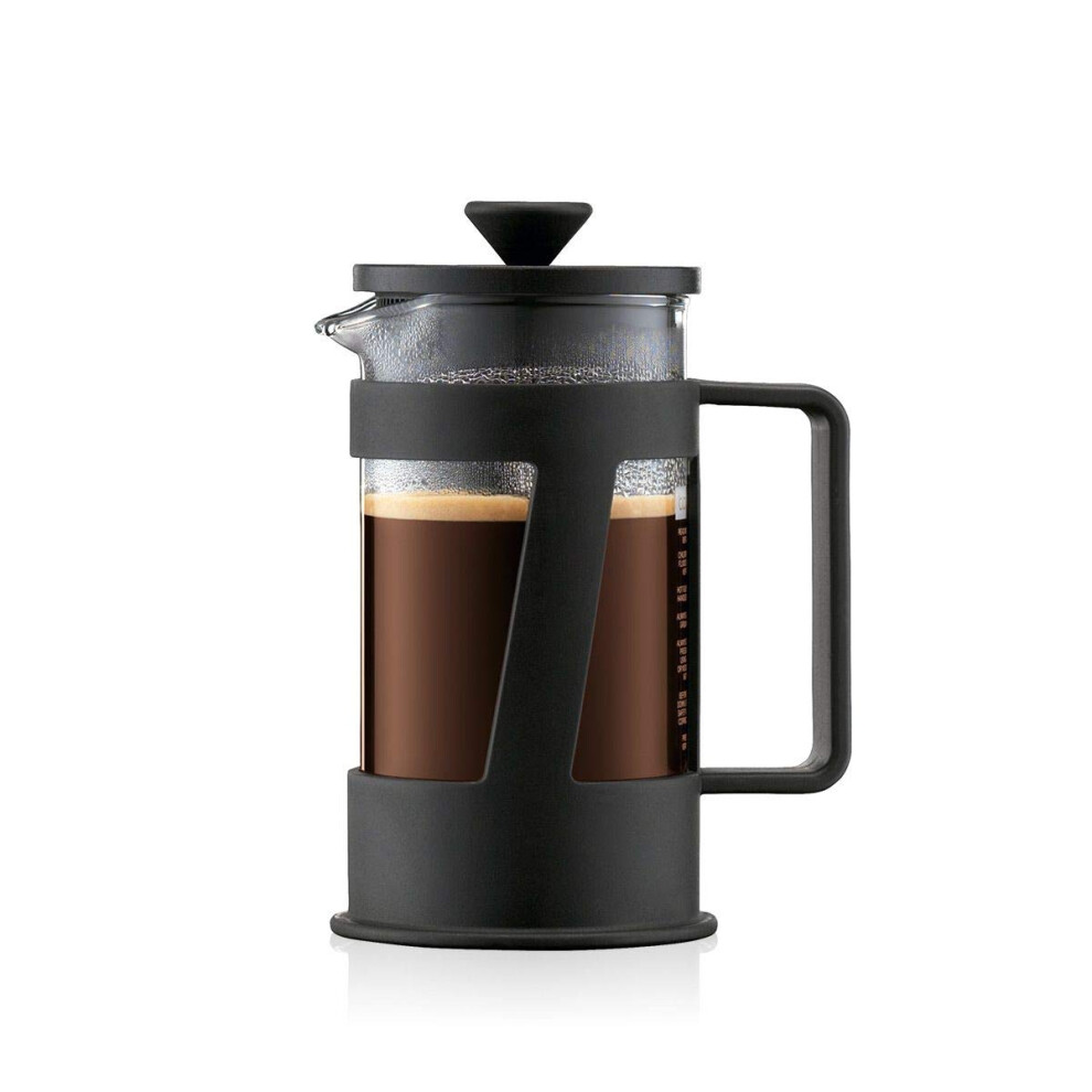 Crema 3 Cup French Press Coffee Maker, Black, 0.35 l, 12 oz