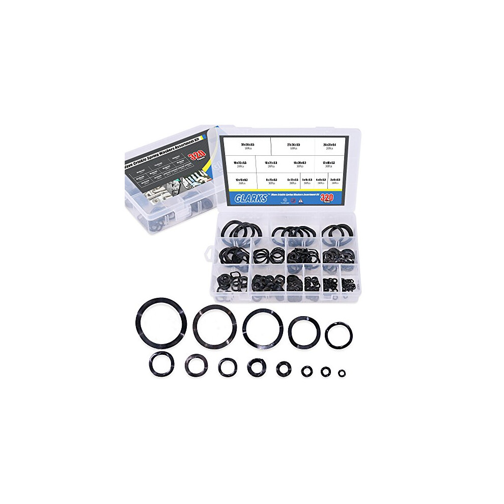 Photos - Nail / Screw / Fastener 320Pcs Carbon Steel Compression Type Wavy Wave Crinkle Spring Washers Assortment Kit