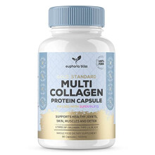 High Strength Multi Collagen 1400MG Tablets with Turmeric & Kelp, Skin, Hair, Nails & Joints, with Hyaluronic Acid, Blueberry, Biotin, Vitamin C, E,