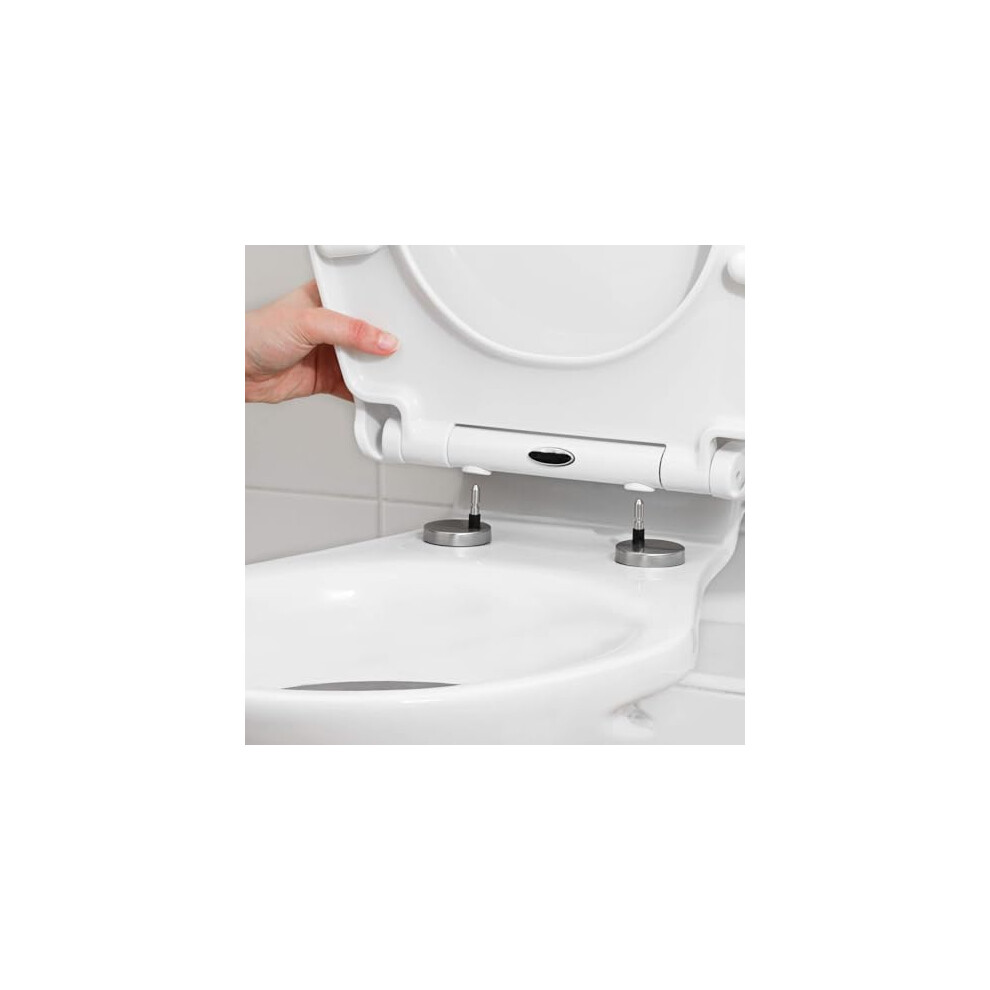 Ram White Quick Release Soft Close Toilet Seat with Hinges Bathroom Bowl Seating ABS Toilet Seat