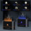 Flame Aroma Diffuser,Fragrance Essential Oil Diffuser Humidifier,Aroma Diffuser Humidifier with 3D Flame Night Light 200mL for Bedroom, Home and 2
