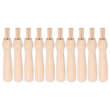 Felting Needles Embroidery Replacement - 10Pcs Wooden Handle for Felting Needles Punch Needle Handles Poking Wood Embroidery Replacement Tools