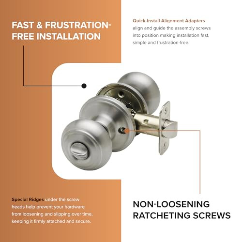 CK2030SS Colonial Door Knob, Privacy Function, 1 Pack, Satin Stainless 1