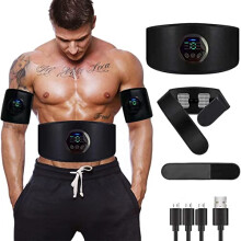 Muscle Stimulator,Next Gen ABS Stimulator,Toning Belts, ABS Trainer Training, Men'S and Women'S Abdominal Arm and Leg Training Belts——With Massage