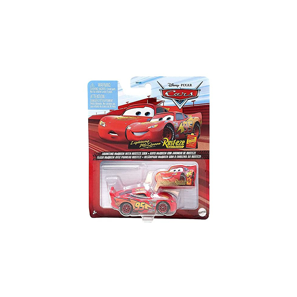 Pixar Cars - Rusteze Racing Series - Lightning McQueen with Sign