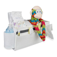 Cabin Bed Bag, 8 Compartments, Baby & Nursing Bed, Felt Bed Organiser for Hanging HxWxD 23 x 43 x 11 cm, White