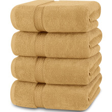 4 Pack Premium Bath Towels Set, (27 x 54 Inches) 100% Ring Spun Cotton 600GSM, Lightweight and Highly Absorbent Quick Drying Towels, Perfect for Daily