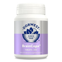 BrainCopa Tablets for Dogs and Cats 200 Tablets - Helps naturally maintain brain health and mental agility, for older pets