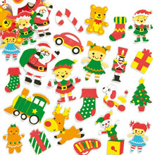 EF957 Santa's Workshop Foam (Pack of 100) Self Adhesive Puffy Scrapbook Stickers, Assorted
