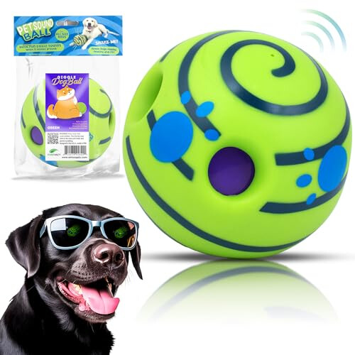 Giggle Dog Ball 5.5 in Diameter Green Interactive Dog Toy Sound 12 oz Vinyl Giggle Ball for Dogs Wiggle Waggle Ball for Dogs Sound Dog Toys on OnBuy