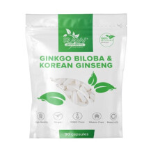 Ginkgo Biloba 3000mg & Korean Ginseng 1000mg Capsules - Enhanced Brain Function, Heart Health & Immune Support - Potent Antioxidant for Mental