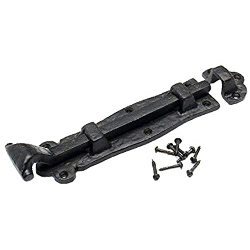 BH02027 Antique Straight Surface Tower Bolt, Black 200mm (8 inch)