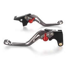 Short Brake Clutch Levers Set CNC Adjustable for Yamaha MT-10/FZ-10 2016-2019 FJ-09/MT-09/FZ-09 SR/Tracer 2015-2019 (Grey)