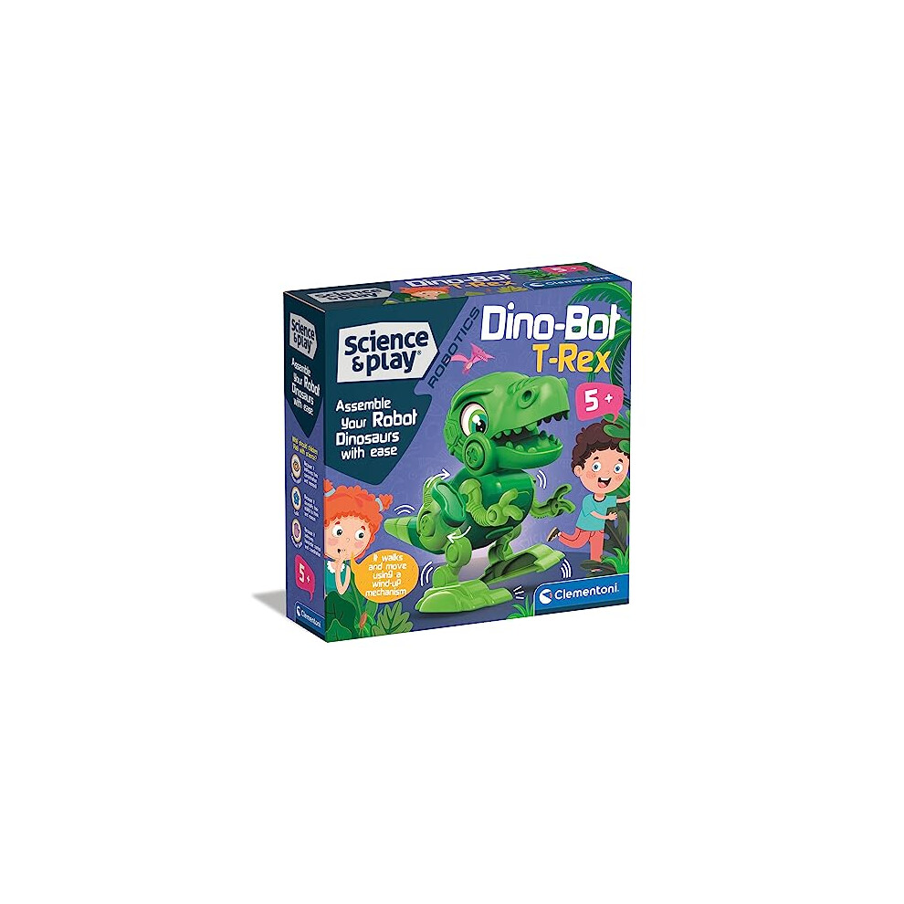 75073 Science & Play Dino Bot T-Rex, Educational and Scientific, Building Set, Gift for Kids Age 8, STEM, Dinosaur Toys Robot, Made in Italy,